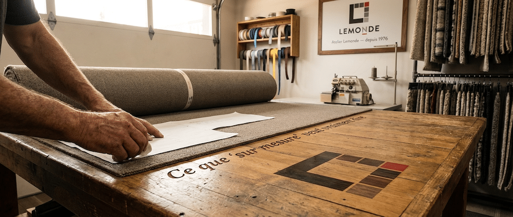 Atelier confection carpettes sur mesure Lemonde Boucherville depuis 1976