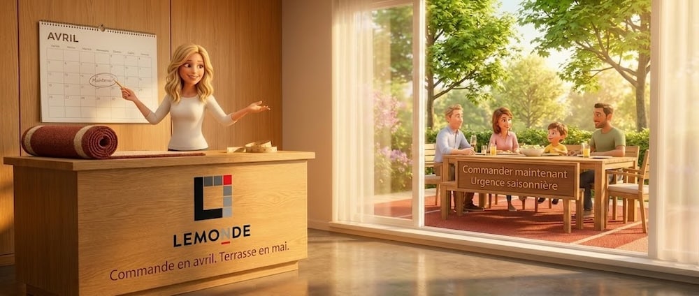Carpette extérieure sur mesure choix matériaux showroom Lemonde Boucherville