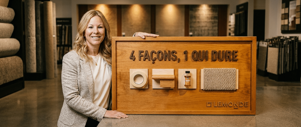 Karine Cliche présente les 4 solutions pour un escalier glissant au showroom Lemonde