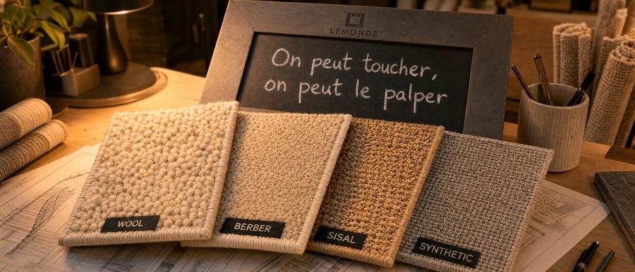 fibres pour chemin d'escalier sur mesure : laine, berbère, sisal, synthétique